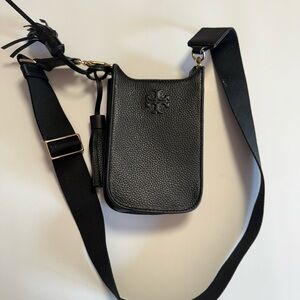 Tory Burch Black Pebbled Leather Crossbody